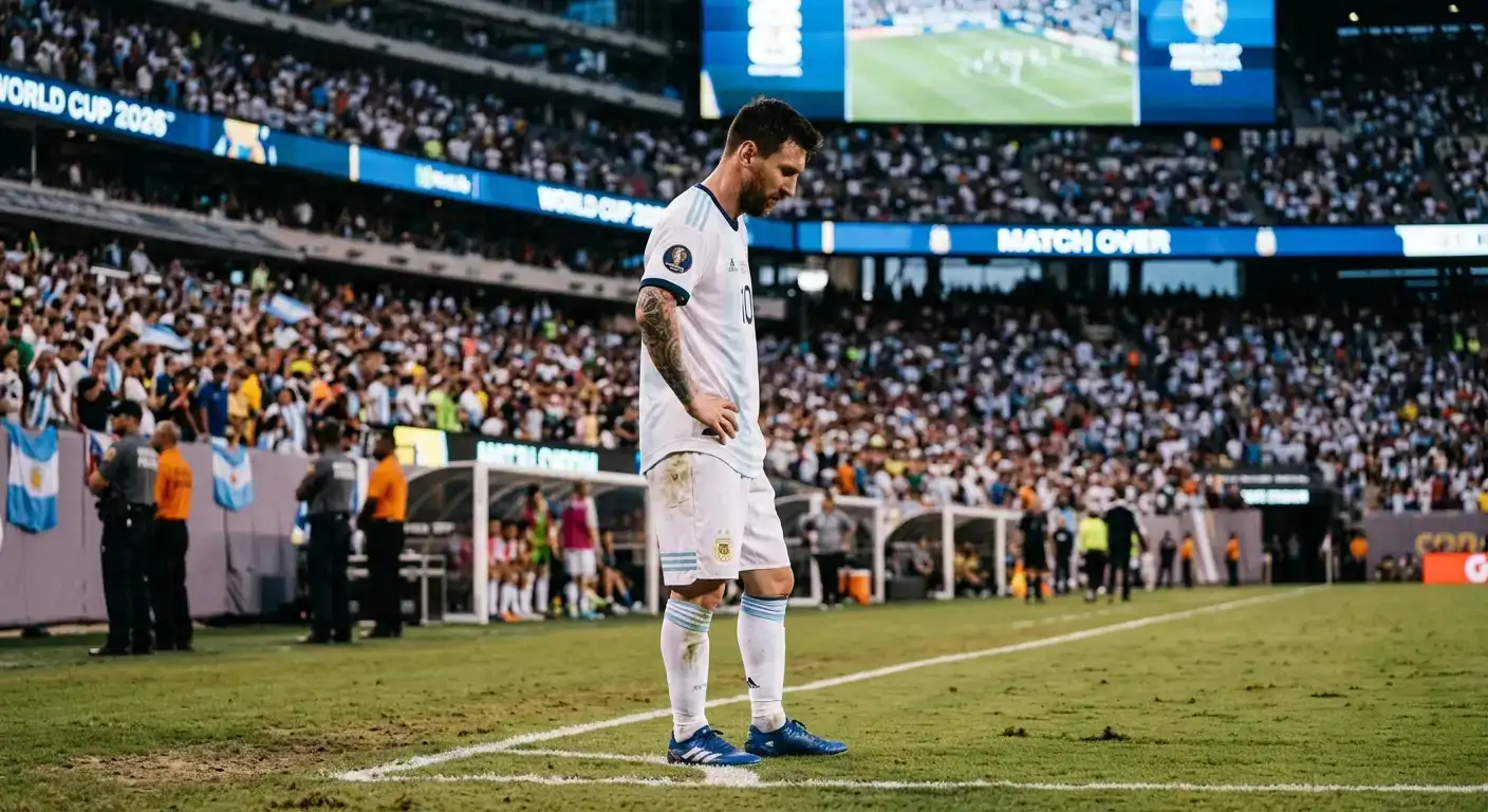 Lionel Messi looking dejected after Argentina's World Cup 2026 final defeat to Spain