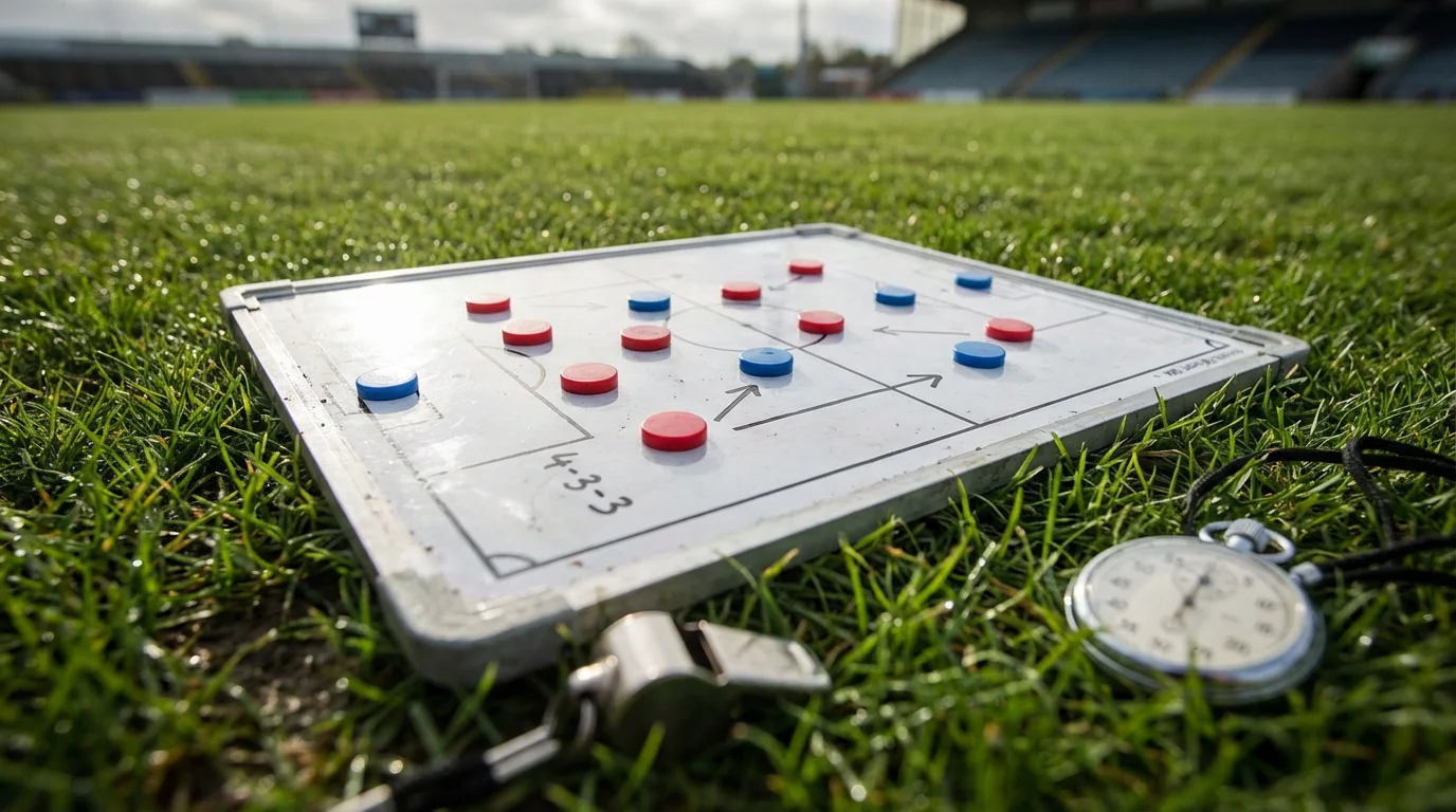Tactical board showing Groups H through L with team crests and predicted finishing positions for the 2026 World Cup