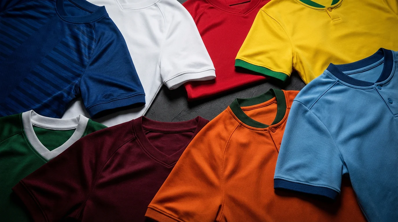 Portraits of key players from the eight title contender nations at the 2026 FIFA World Cup including Messi, Mbappé, Bellingham, and De Bruyne